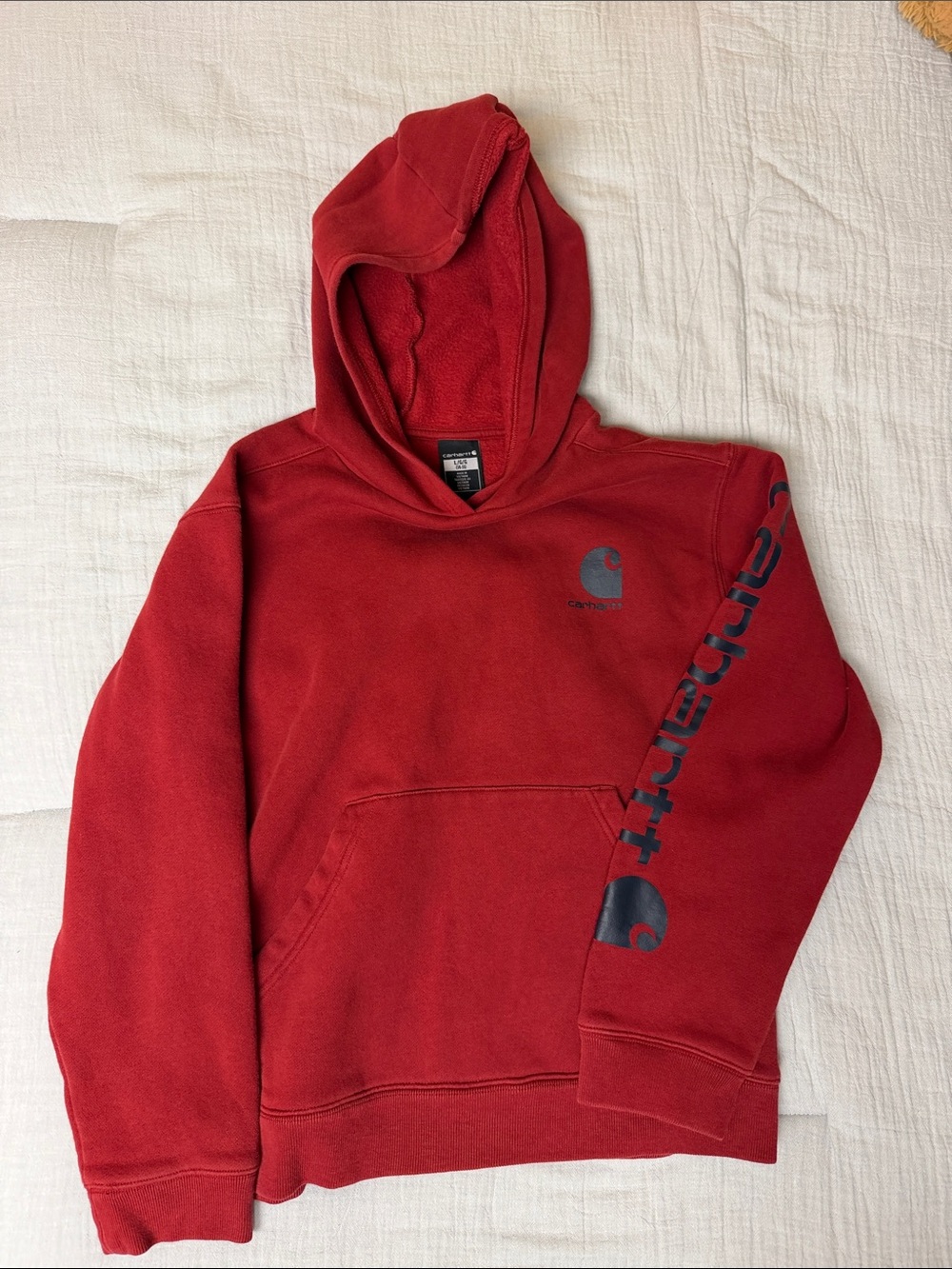 Carhartt Red/burgandy Pullover Hoodie with Logo Sleeve
